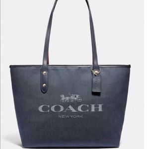 COACH Horse and Carriage Jacquard City Zip Tote